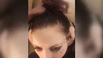 Tatted chick Gets facefucked by master big black cock