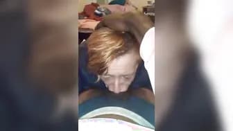 Grandmother surprises big black dick and deepthroats like a professional