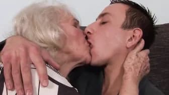 Vulgar Grandmother Wastes No Time Gets Dicked Down
