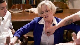 Double penetration of big tits librarian