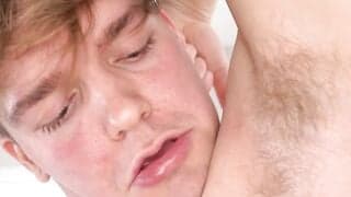 Joshua Lewis Solo Masturbates Thick Dick Until He Ejaculates Rough On His Abs