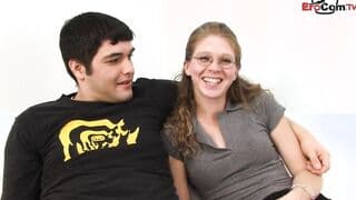 Slender Ex-Wife with glasses fucks a big black cock infront of the
