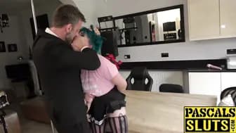 Horny Roxxie throatfucked before drilling and jizz eating